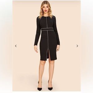 Sexy black midi dress